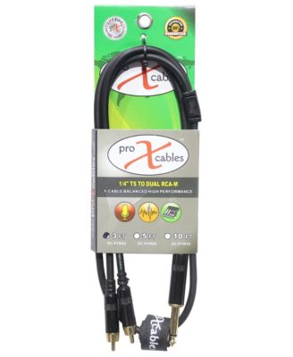 XC-PYR03 3 Feet 1/4 Inch TS-M to Dual RCA-M Unbalanced Audio Y Cable