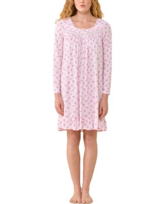 Women's Long-Sleeve Floral-Print Nightgown