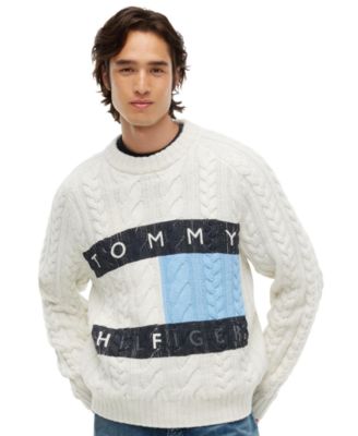 Men's Fragment Flag Cable Regular-Fit Sweater