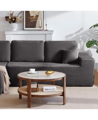68" 2-Seater Plush Living Room Sofa (Converts to Left L-Shape)