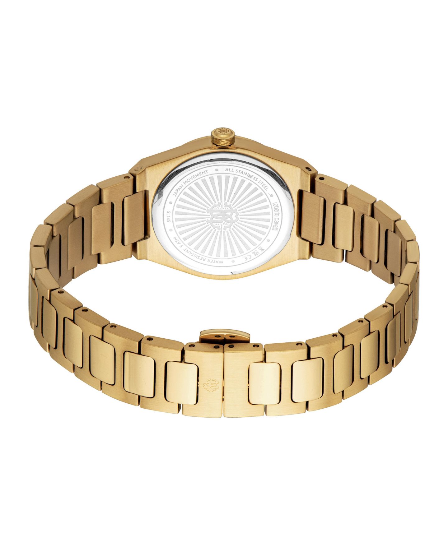 Женские часы Roberto Cavalli Quartz Water-Resistant Gold-Tone Stainless Steel Bracelet Watch, 30 mm, цвет: Золотой — фото 3