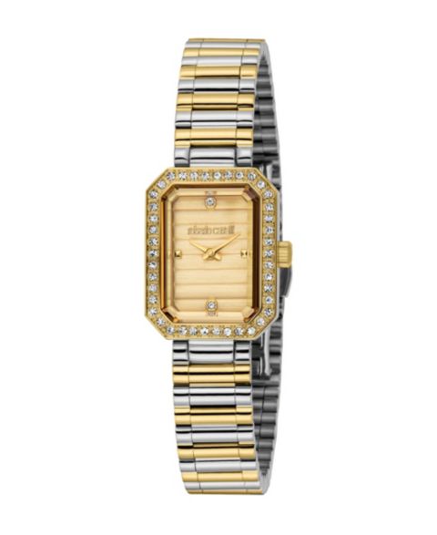 Женские часы Roberto Cavalli Quartz Water-Resistant Two-tone Stainless Steel Bracelet Watch, 20 mm, цвет: Двухцветный