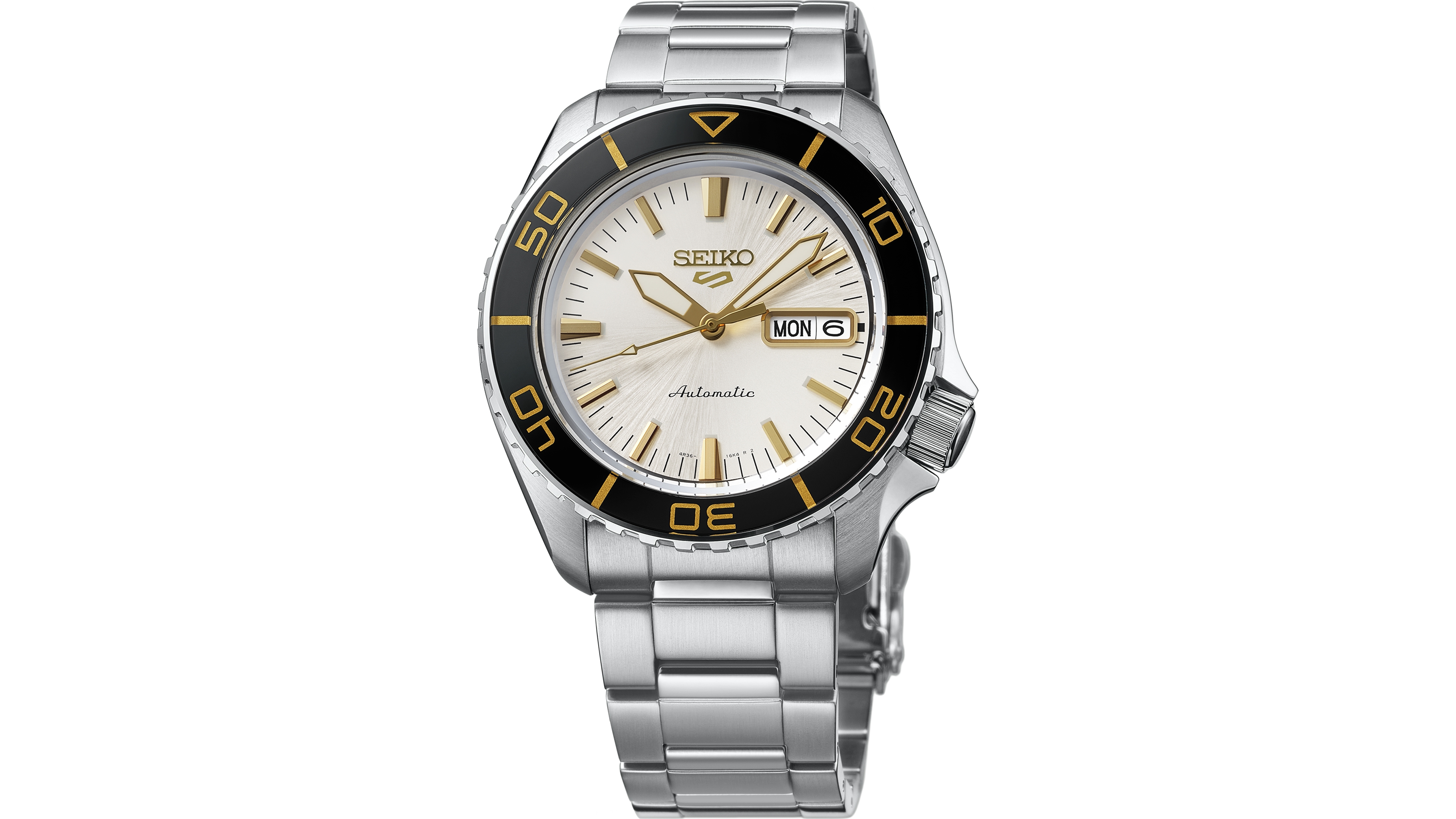 Seiko Men's Seiko 5 Sports Silver-Tone Stainless Steel Bracelet Watch 42.5mm