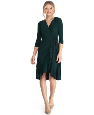 Women's Whimsy Ruffled Midi Wrap Dress