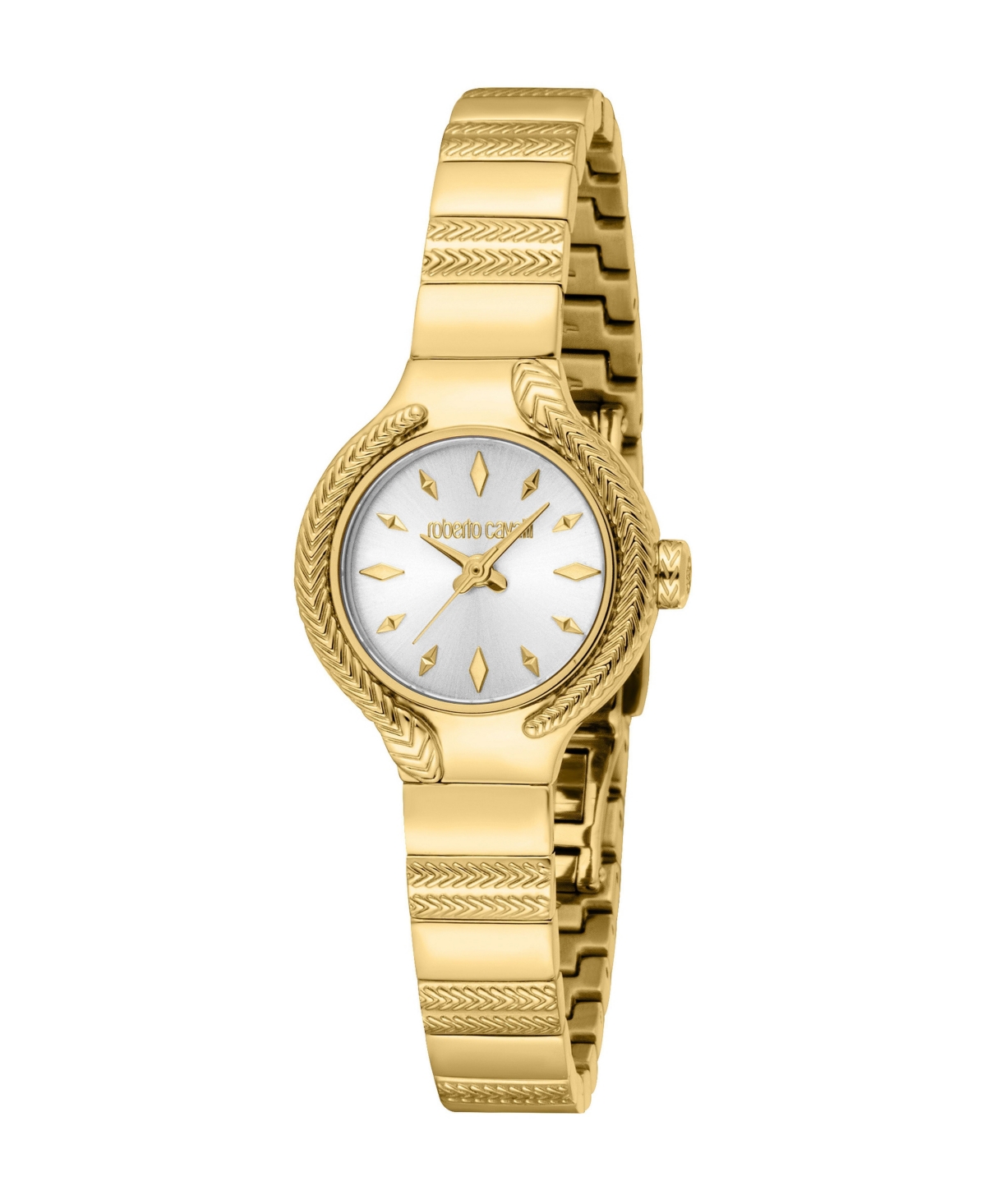 Roberto Cavalli Women's Quartz Luxury Water-Resistant Gold Stainless Steel Bracelet Watch, 24 mm - Gold