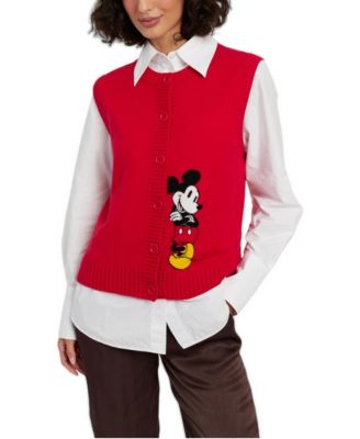 Women's Intarsia Mickey Wool-Cashmere Sweater Vest