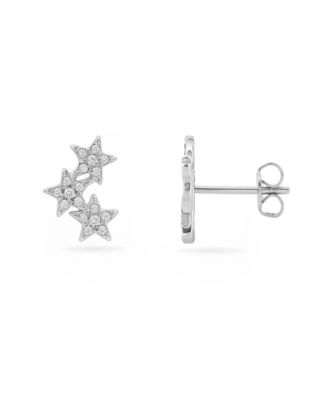 Cubic Zirconia Star Cluster Stud Earrings