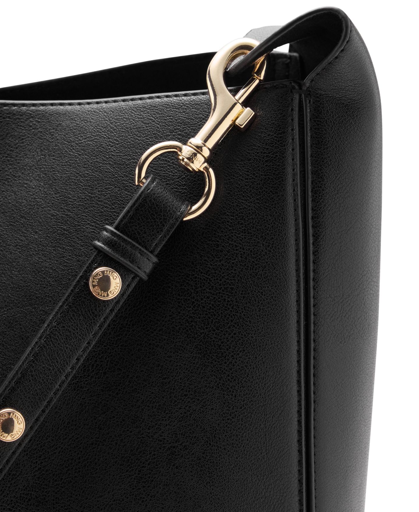 Женская сумка Mango Dalma Faux Leather Removable and Adjustable Shoulder Strap Bucket, цвет: Чёрный — фото 5