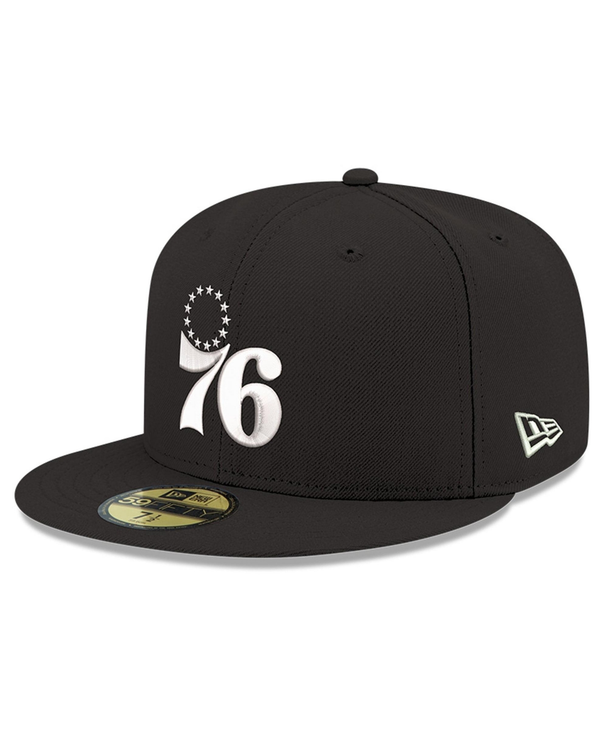 New Era Men's Black Philadelphia 76ers 59FIFTY Fitted Hat - Black, White