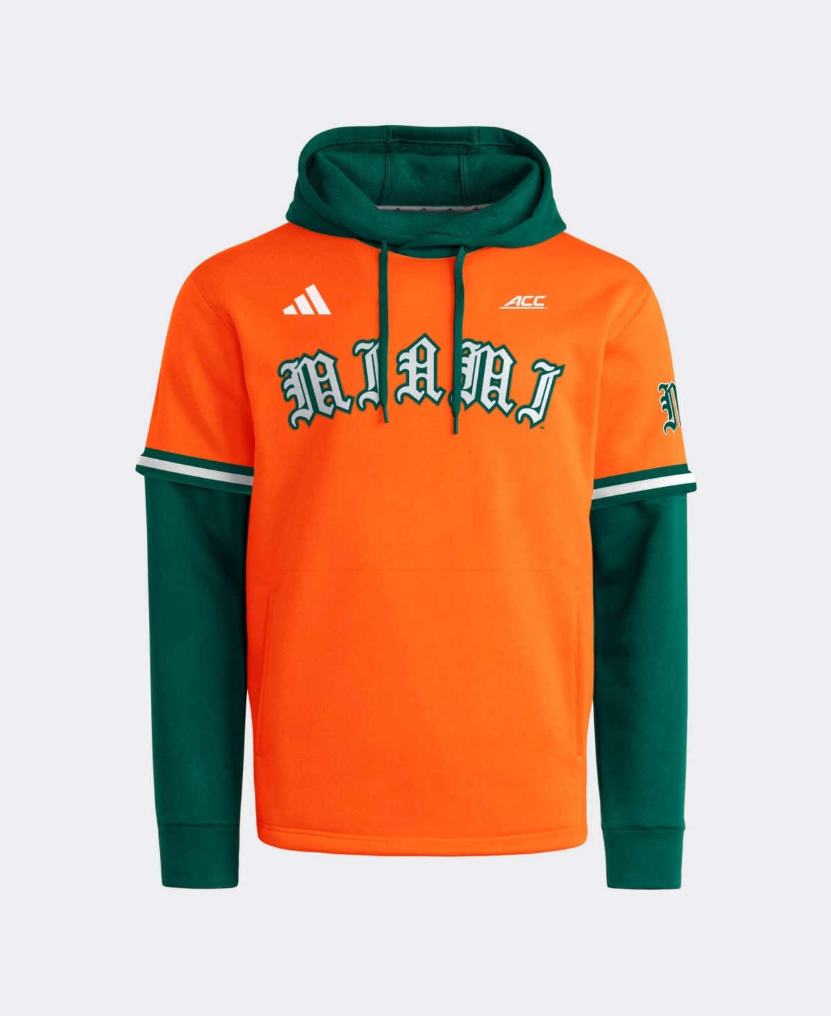 adidas Men's Orange Miami Hurricanes Baseball Pullover Hoodie - Orange