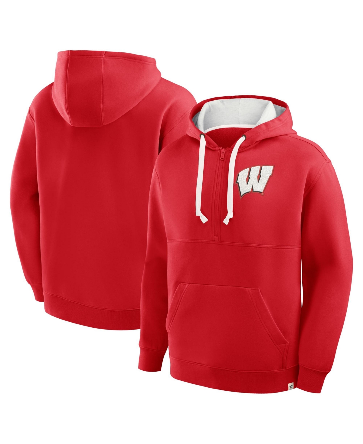 Fanatics Men's Red Wisconsin Badgers Hometown Premium Rise And Conquer Half-Zip Hoodie - Red