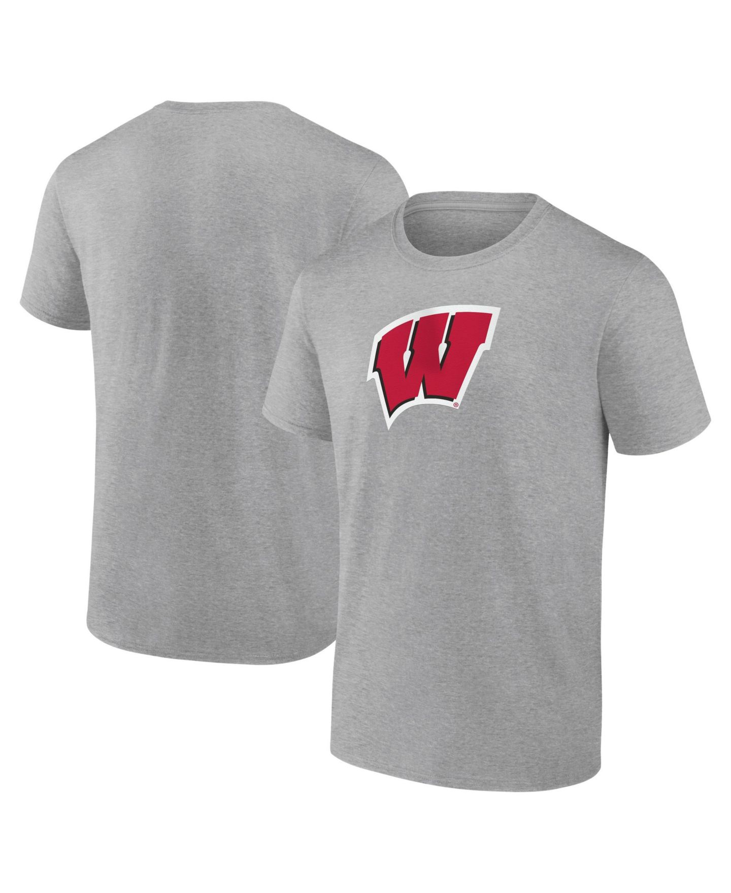 Мужская футболка Logo Athletic Heather Gray Wisconsin Badgers Primary Logo — фото 1