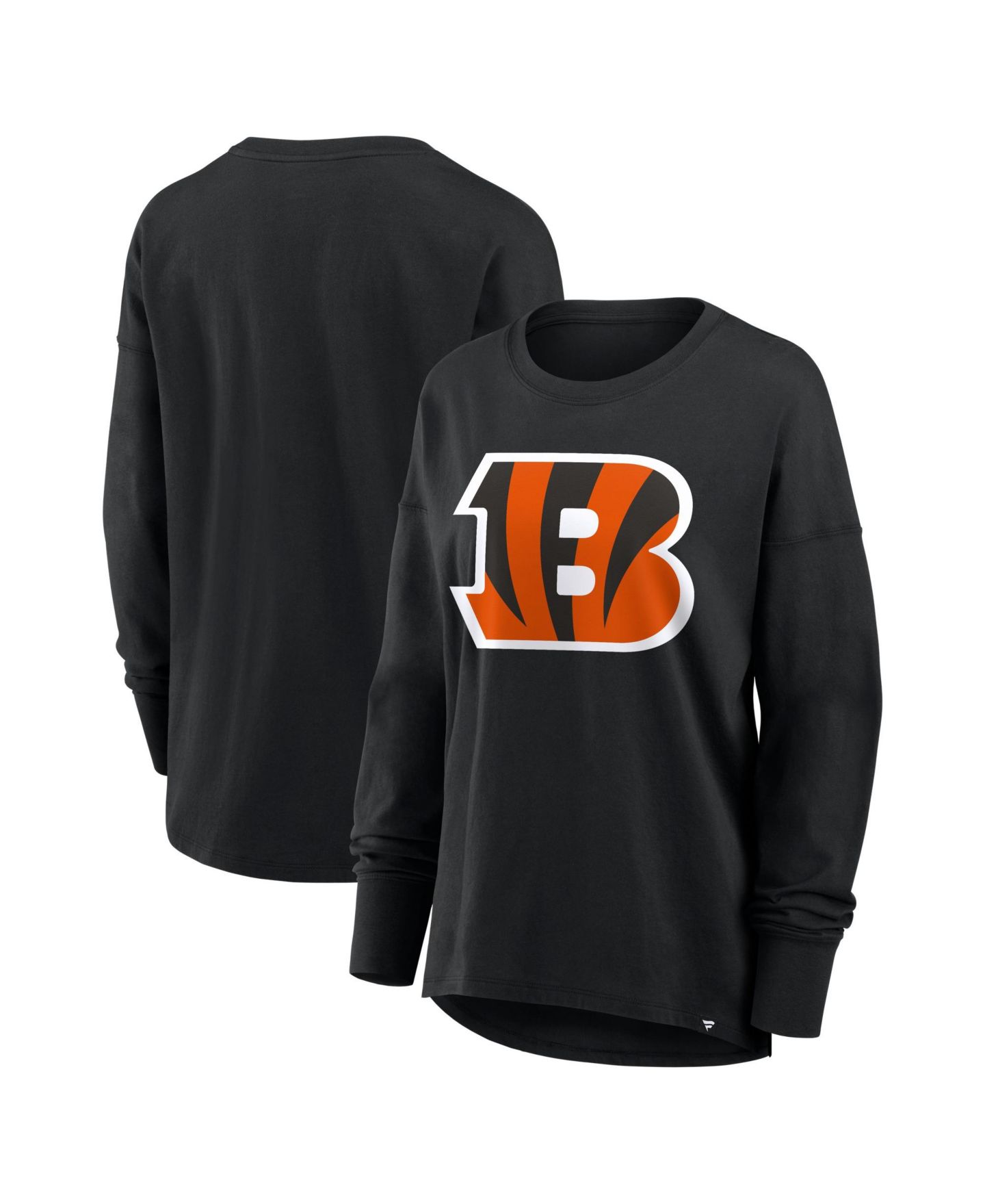 Женская футболка Fanatics Black Cincinnati Bengals Relaxed Hip Essential Long-Sleeve — фото 1