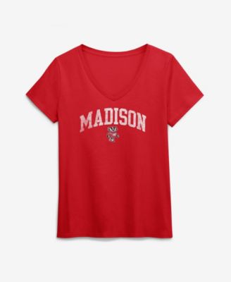 Women's Red Wisconsin Badgers Team V-Neck T-Shirt
