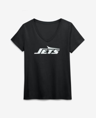 Women's Black New York Jets Primary Logo V-Neck T-Shirt