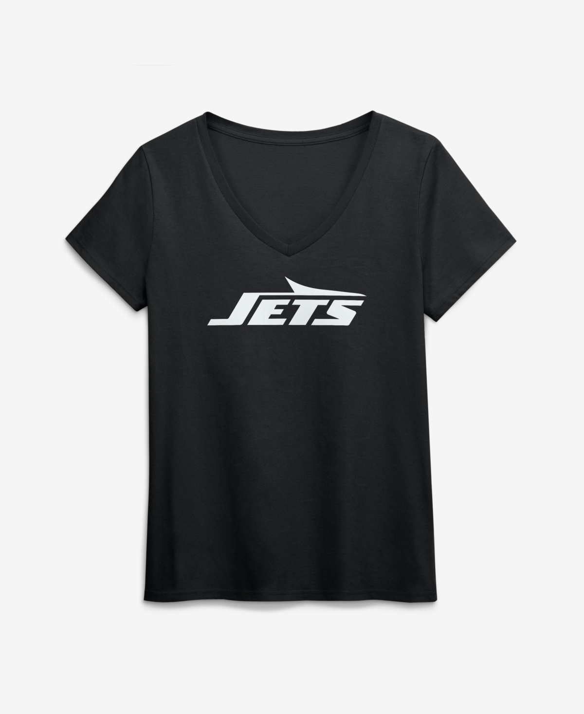 Logo Athletic Women's Black New York Jets Primary Logo V-Neck T-Shirt - Black