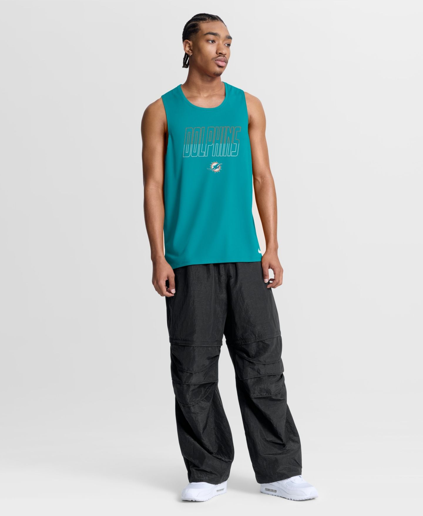Мужской топ Nike Aqua Miami Dolphins Kickoff Miler Dri-FIT Tank — фото 4