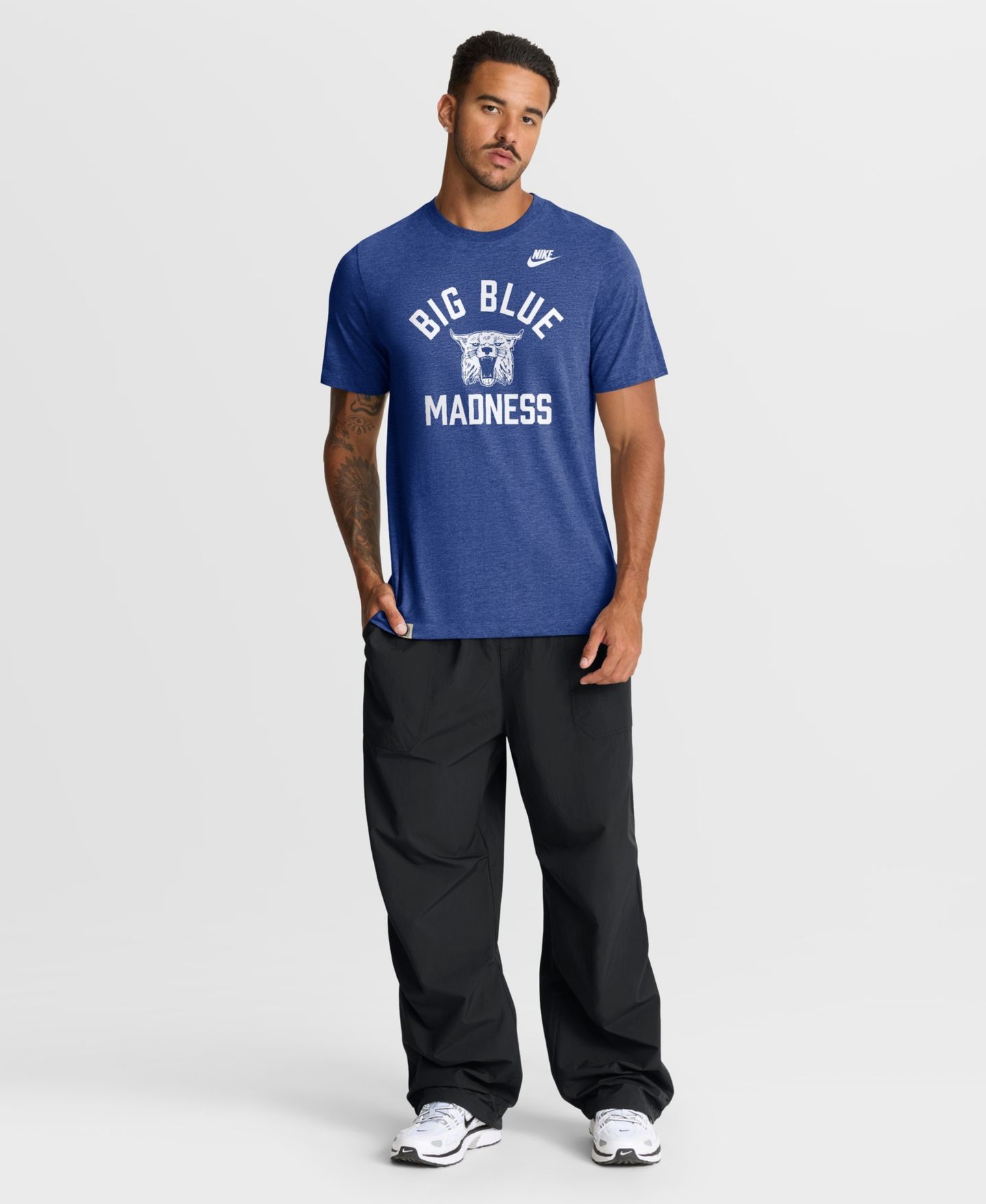 Мужская футболка Nike Heather Royal Kentucky Wildcats Legacy Mantra Tri-Blend — фото 3