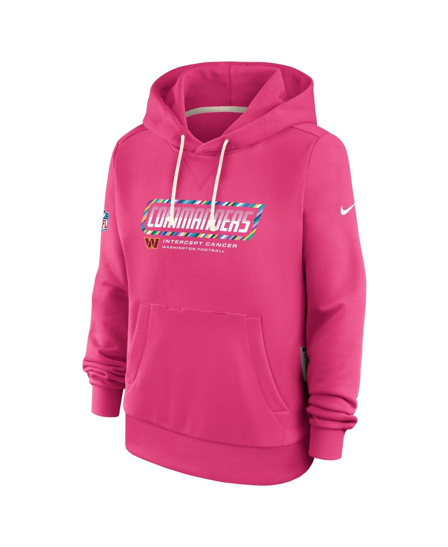 Женское худи Nike Pink Washington Commanders 2026 NFL Crucial Catch Sideline Standard Issue Dri-FIT Pullover — фото 3