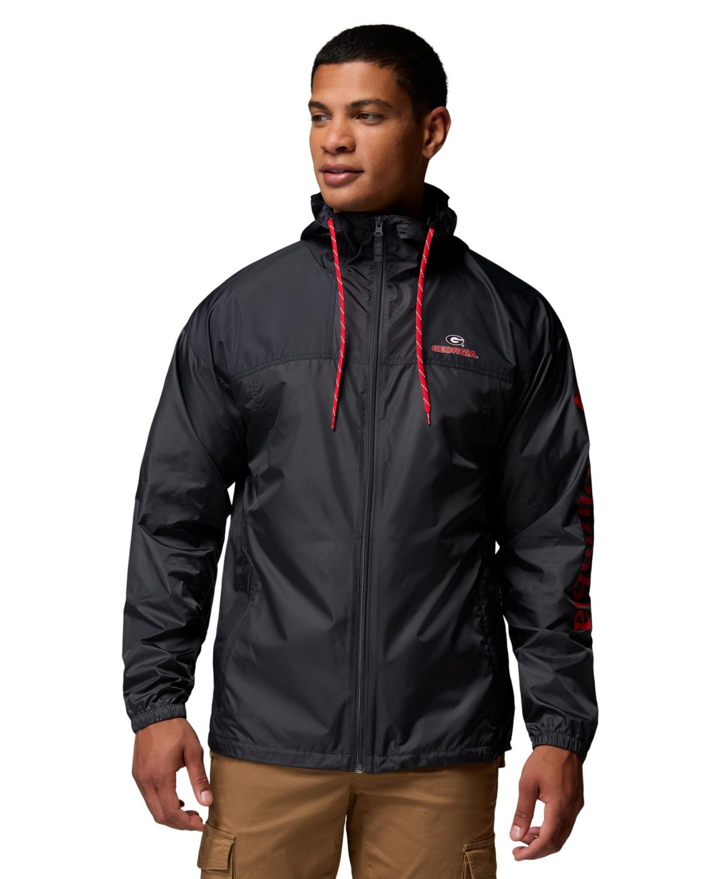 Мужская куртка Columbia Black Georgia Bulldogs Flash Challenger II Full-Zip Hooded Windbreaker — фото 1
