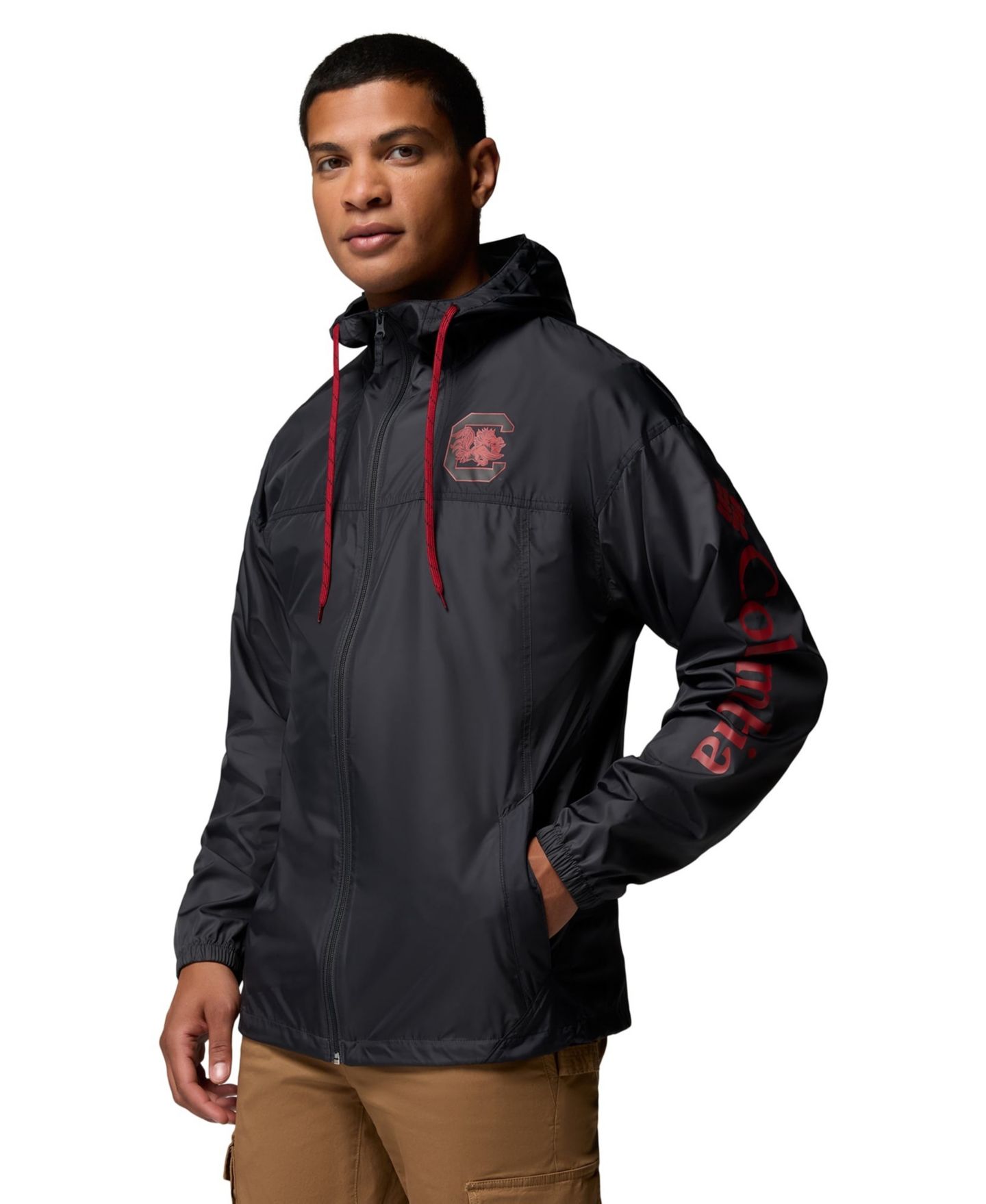 Мужская куртка Columbia Black South Carolina Gamecocks Flash Challenger II Full-Zip Hooded Windbreaker — фото 4