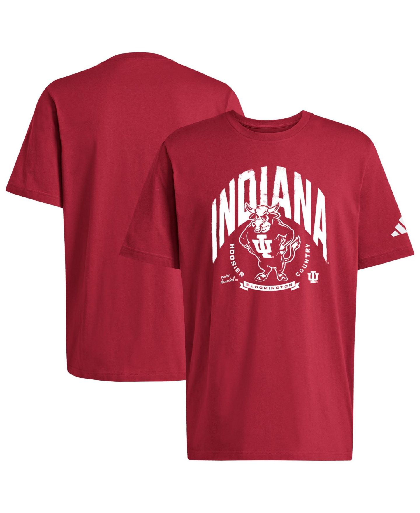 Мужская футболка adidas Crimson Indiana Hoosiers Bison Wordmark Fresh — фото 1