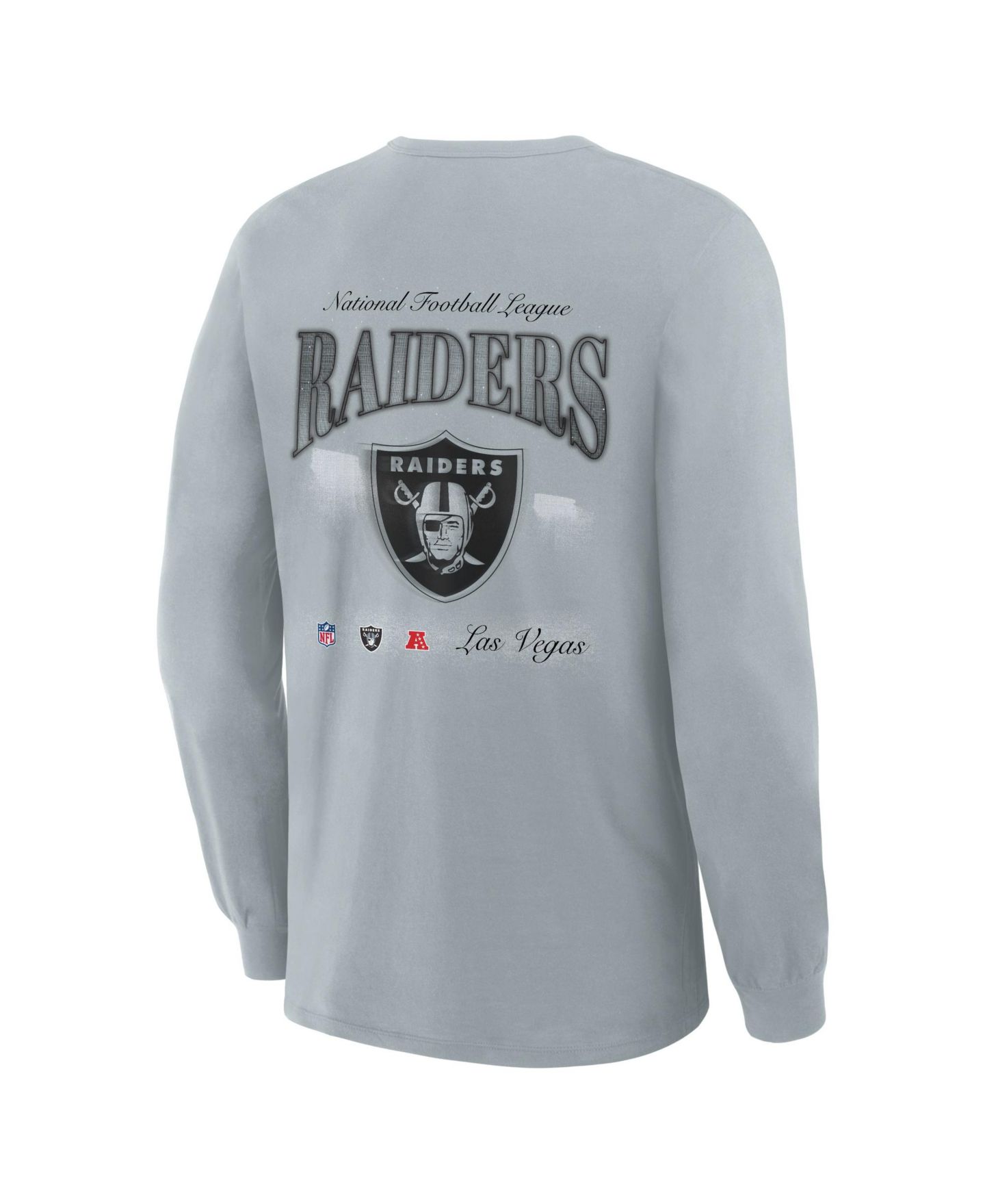 Мужская футболка Fanatics Gray Las Vegas Raiders Midnight Falls Long-Sleeve — фото 5