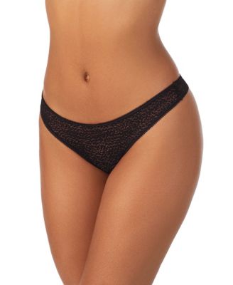 Modern Lace Satin-Trim Thong Underwear DK5013