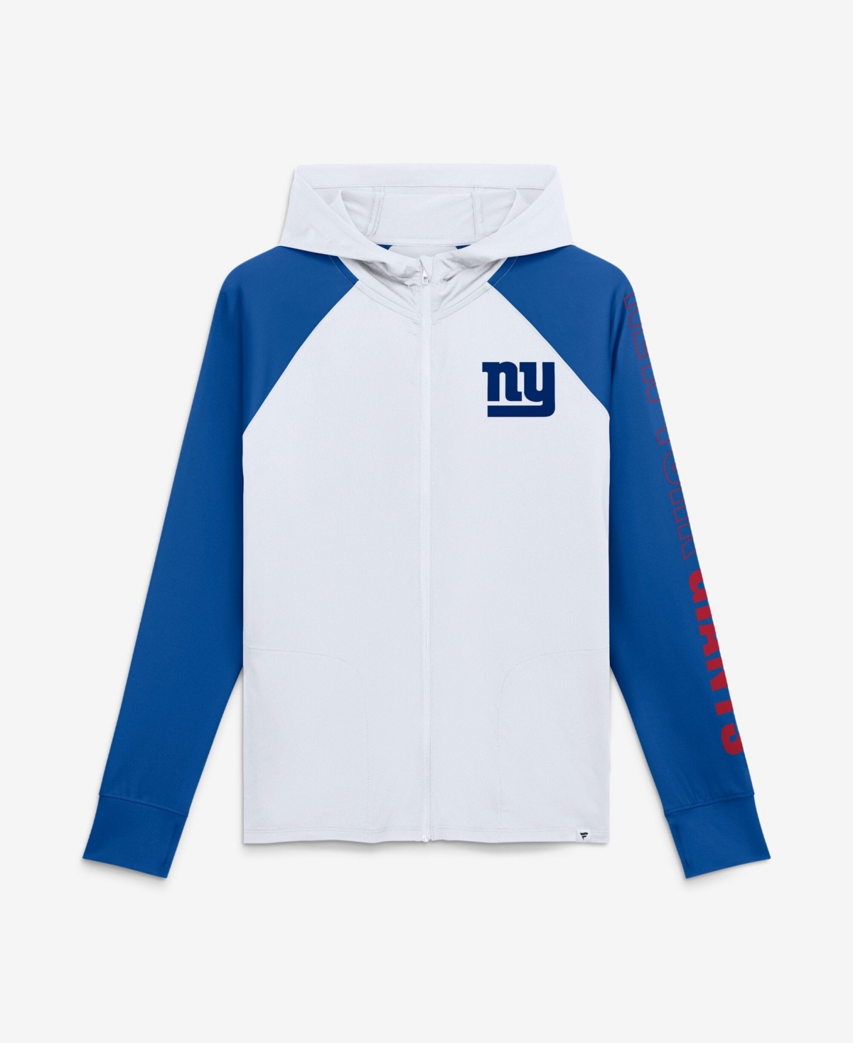 Fanatics Women's White/Royal New York Giants Cornerback Blitz Raglan Full-Zip Hoodie - White, Royal