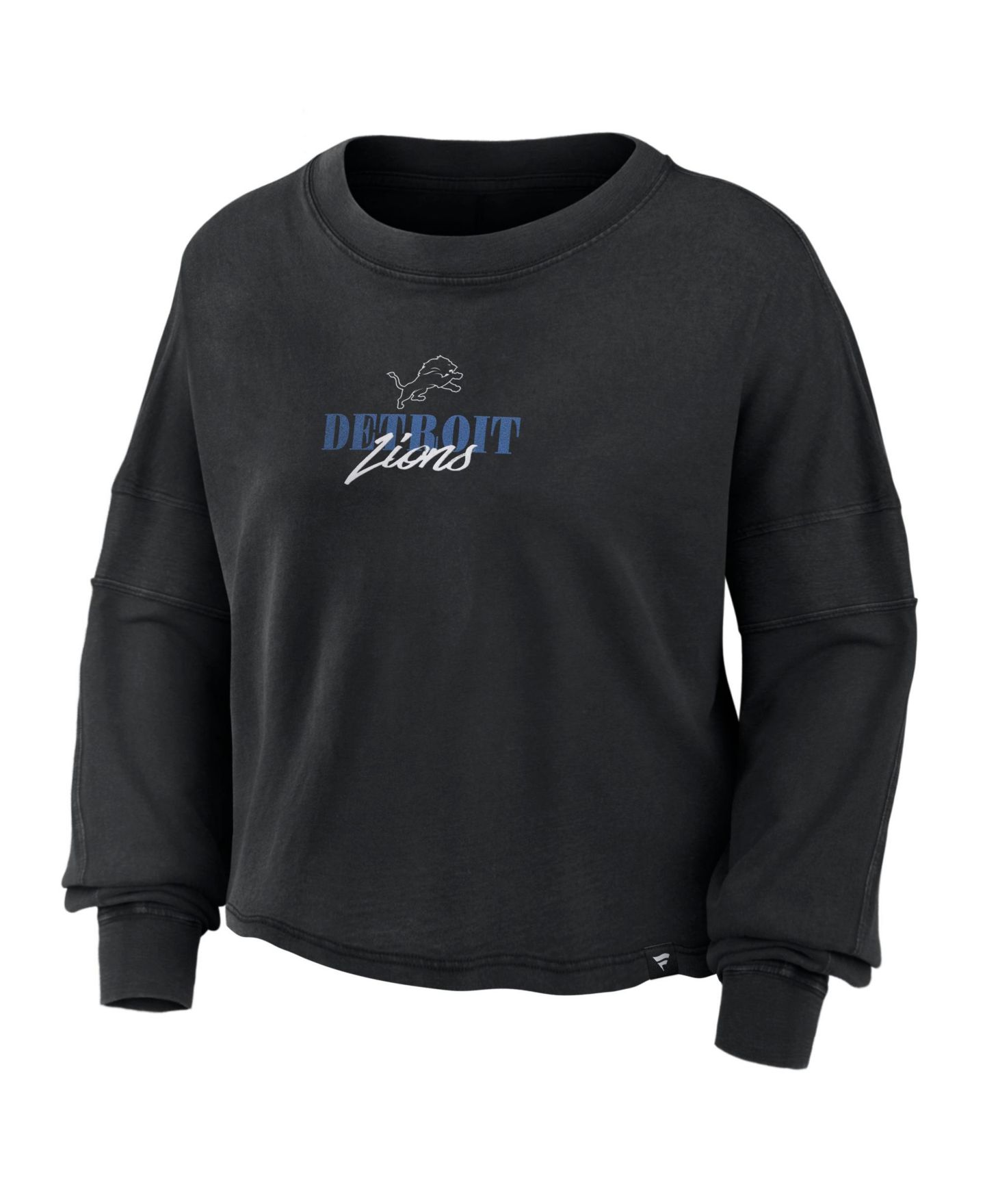 Женский топ Fanatics Black Detroit Lions Oversized Chop Block Boxy Long-Sleeve — фото 3