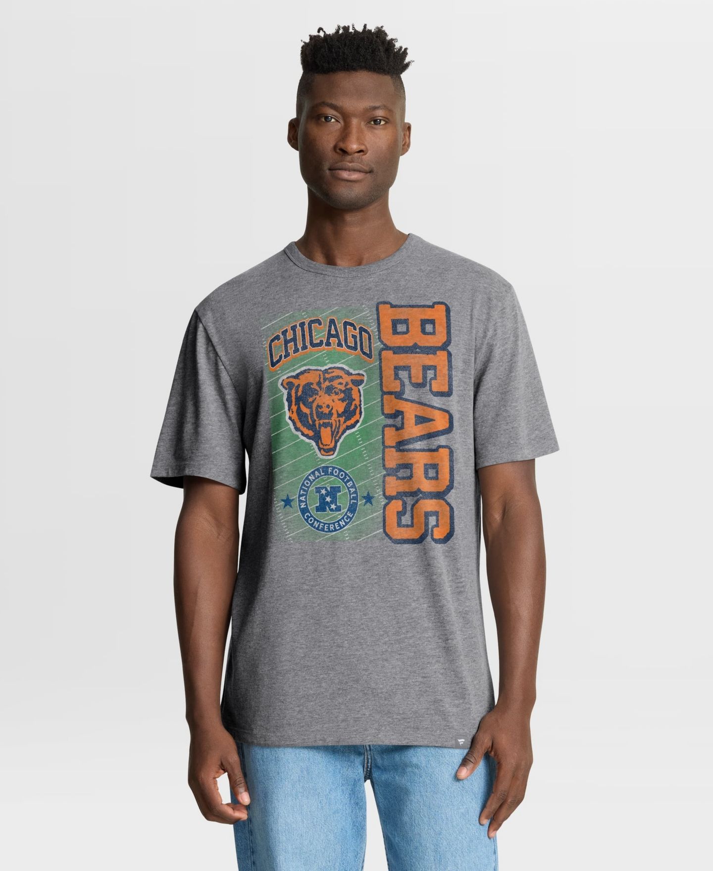 Мужская футболка Fanatics Heather Gray Chicago Bears Tribute Direct Handoff Tri-Blend — фото 1