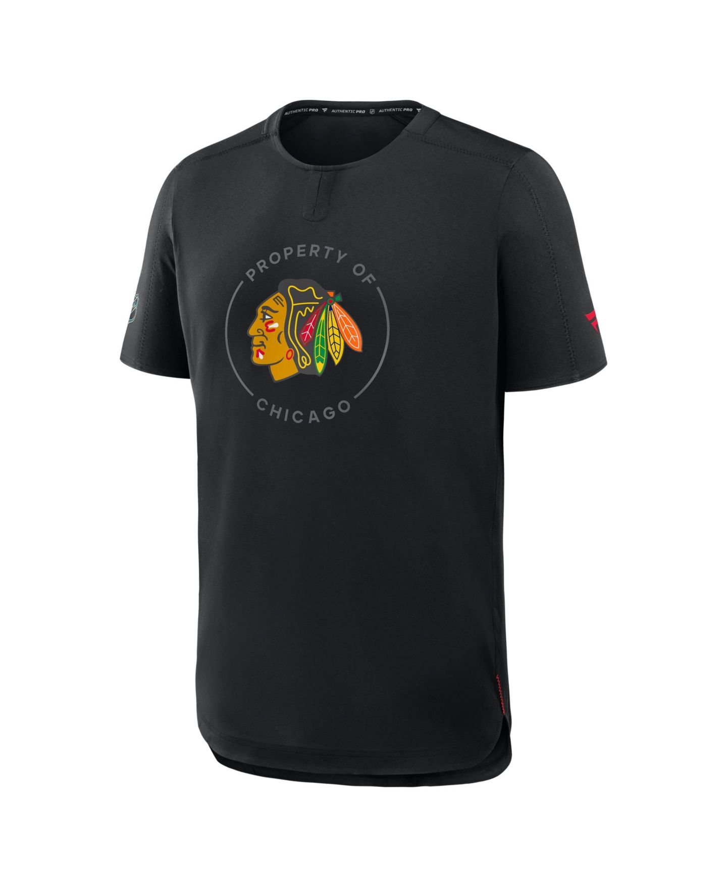Мужская футболка Fanatics Black Chicago Blackhawks Authentic Pro Train Performance — фото 3