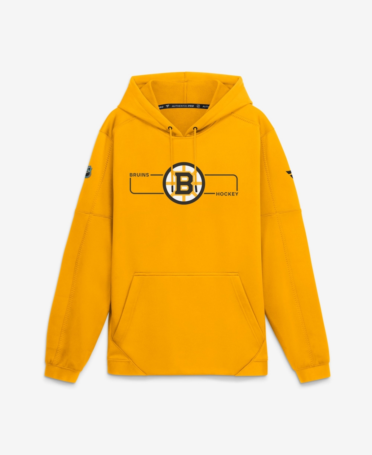 Fanatics Men's Gold Boston Bruins Authentic Pro Rink Fleece Pullover Hoodie - Gold