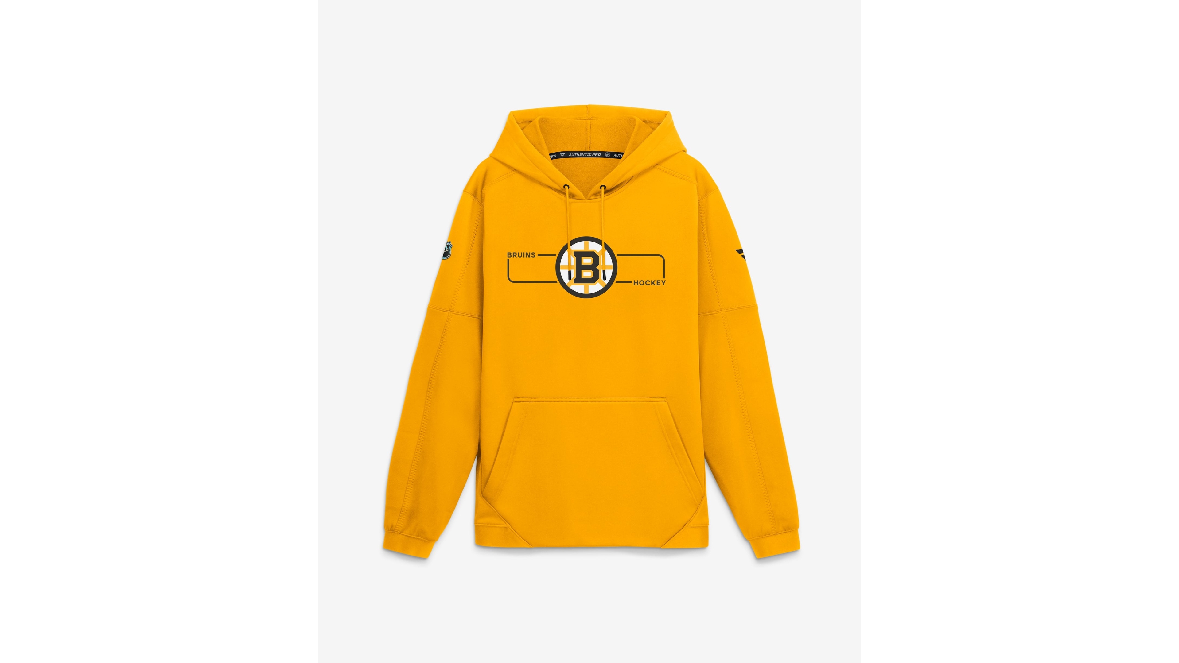 Fanatics Men's Gold Boston Bruins Authentic Pro Rink Fleece Pullover Hoodie