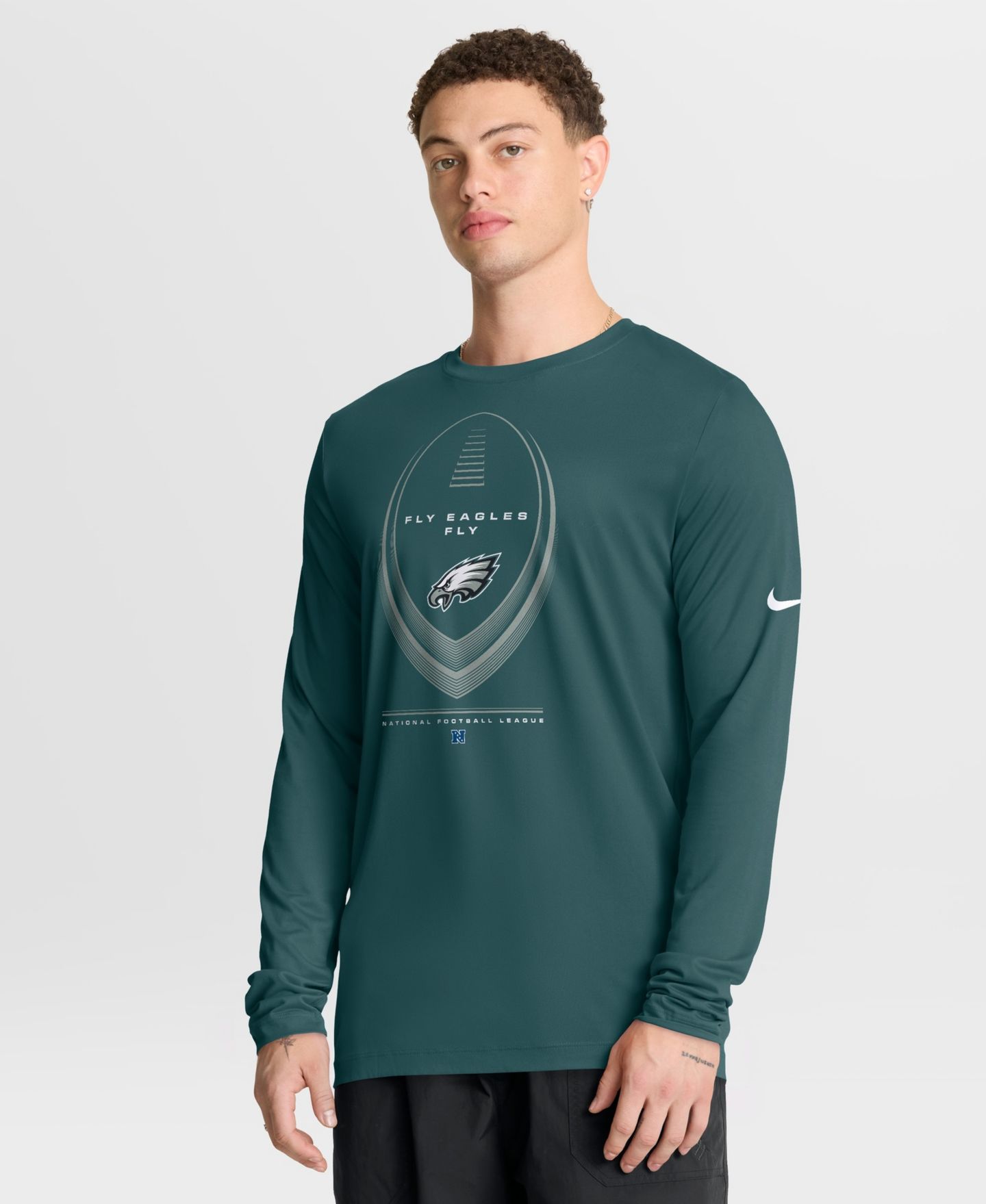 Мужская футболка Nike Midnight Green Philadelphia Eagles Legend Icon Dri-FIT Long-Sleeve — фото 1