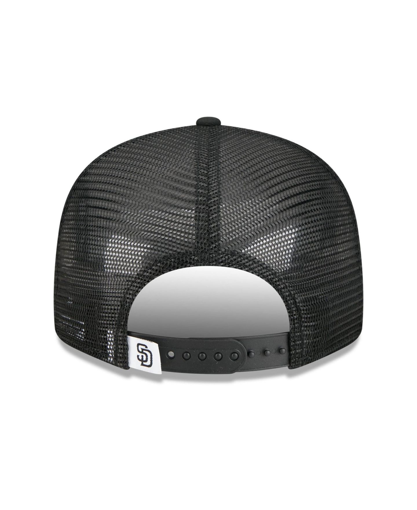 Мужская кепка New Era Black San Diego Padres 9FIFTY Adjustable Trucker Hat — фото 4