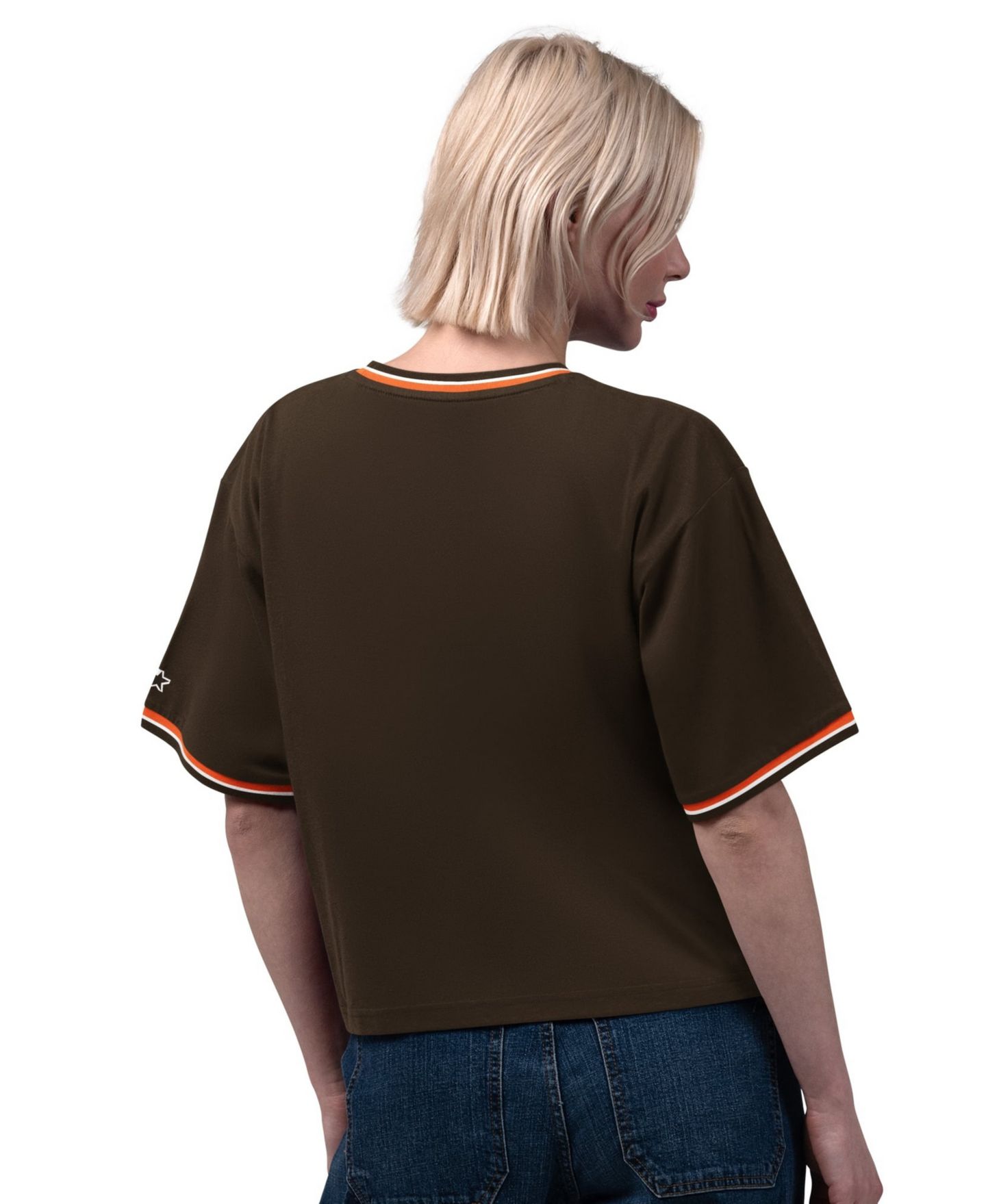 Женская футболка Starter Brown Cleveland Browns Vintage Ace Cropped — фото 2