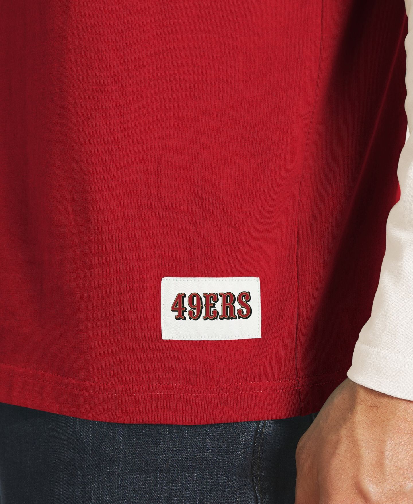 Мужская футболка Darius Rucker Collection By Fanatics Scarlet/Cream San Francisco 49ers Henley Long-Sleeve — фото 5