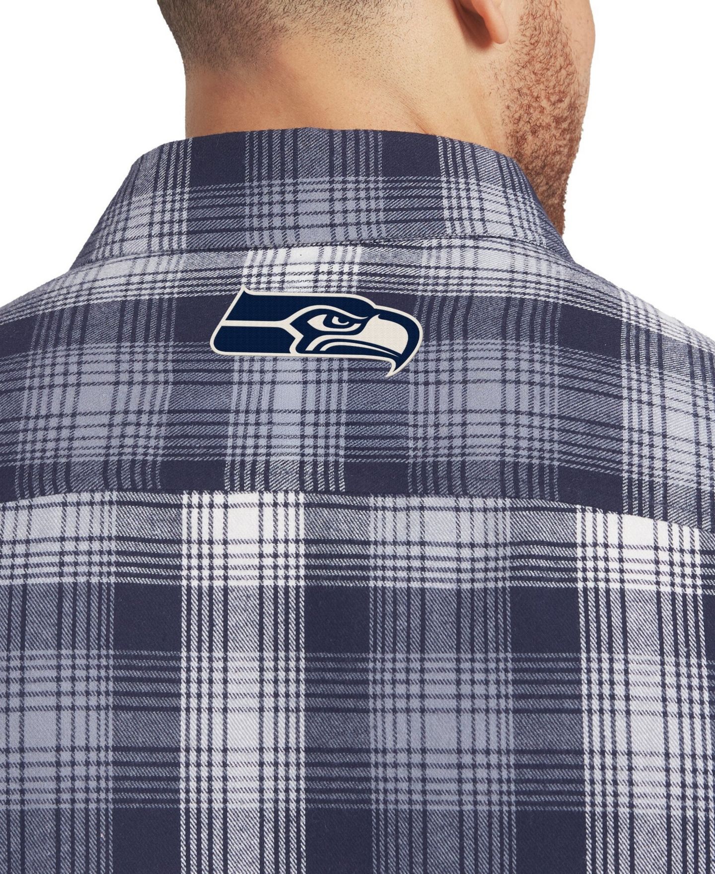 Мужская рубашка Darius Rucker Collection By Fanatics College Navy Seattle Seahawks Plaid Button-Up Flannel — фото 6