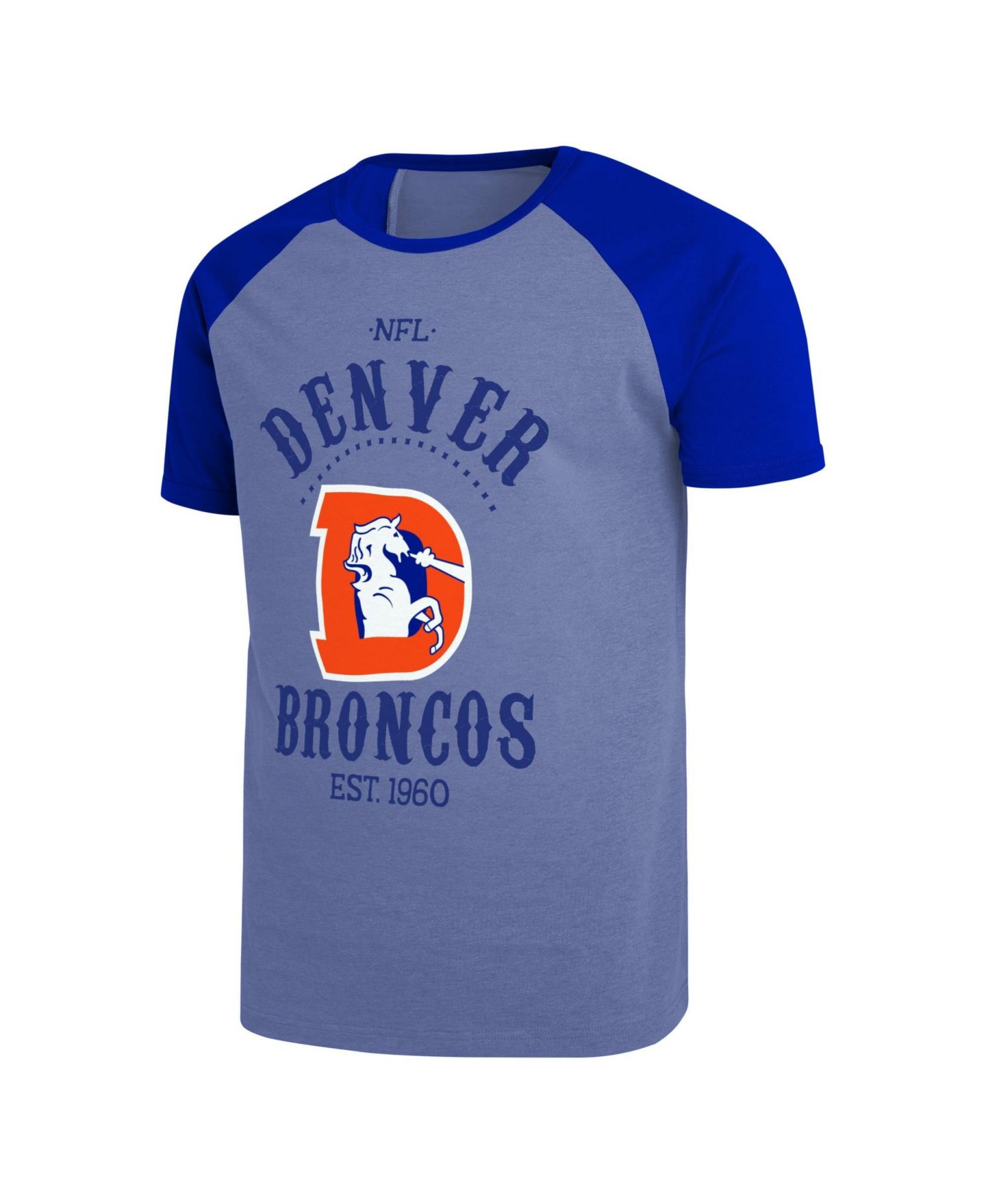 Мужская футболка Darius Rucker Collection By Fanatics Royal Denver Broncos Raglan — фото 2