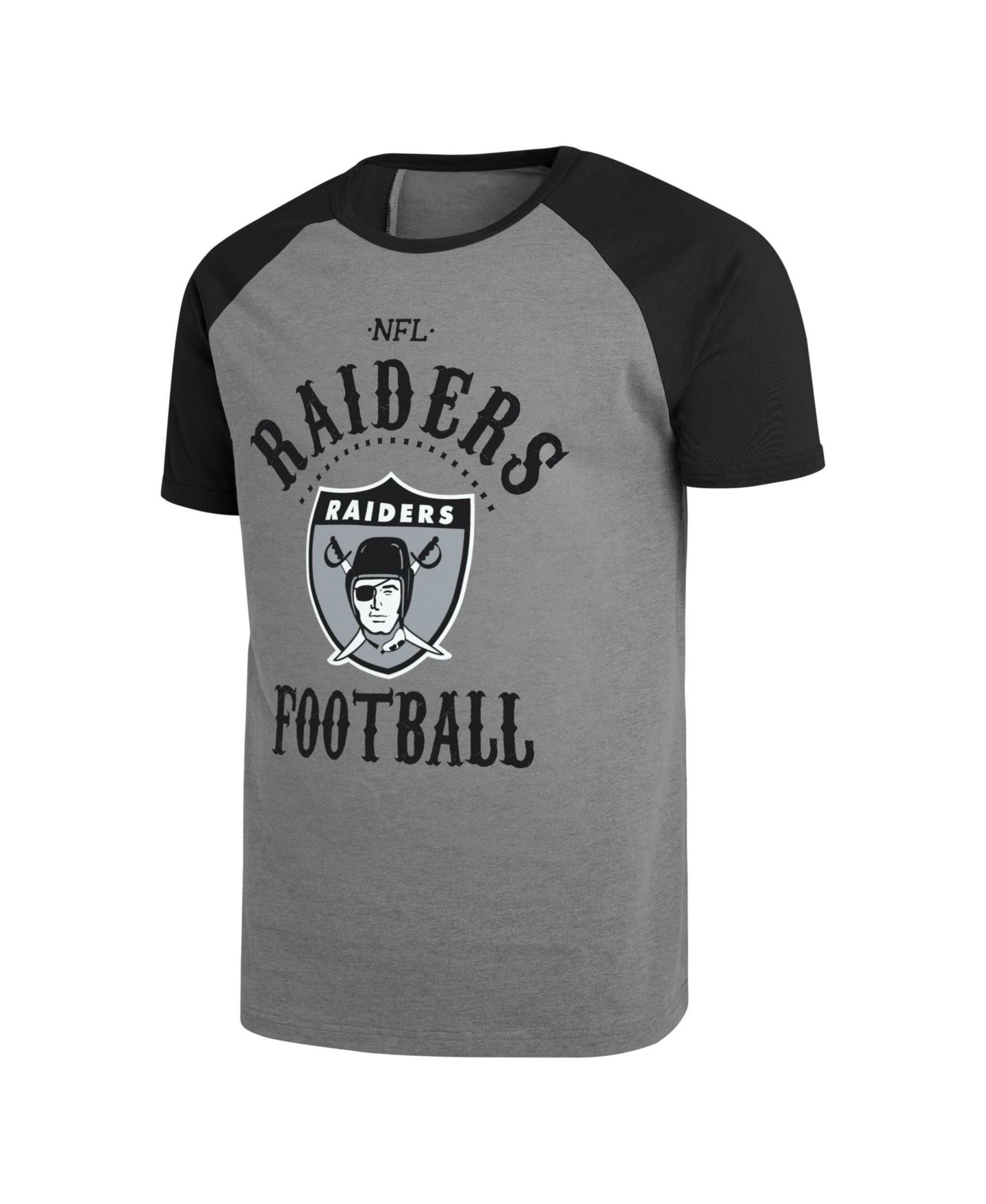 Мужская футболка Darius Rucker Collection By Fanatics Charcoal Las Vegas Raiders Raglan — фото 3