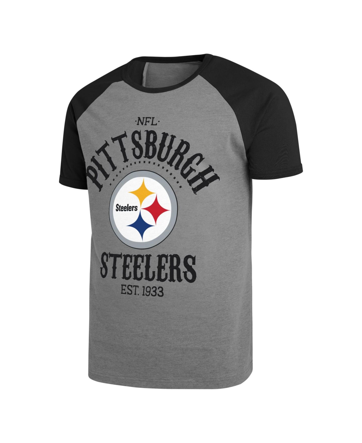 Мужская футболка Darius Rucker Collection By Fanatics Black Pittsburgh Steelers Raglan — фото 3