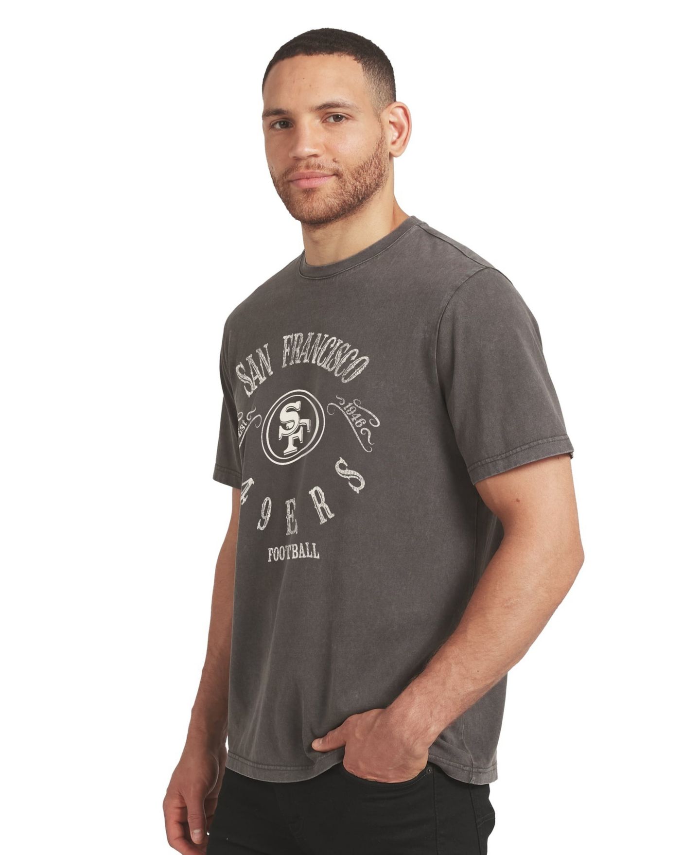 Мужская футболка Darius Rucker Collection By Fanatics Charcoal San Francisco 49ers Washed — фото 3