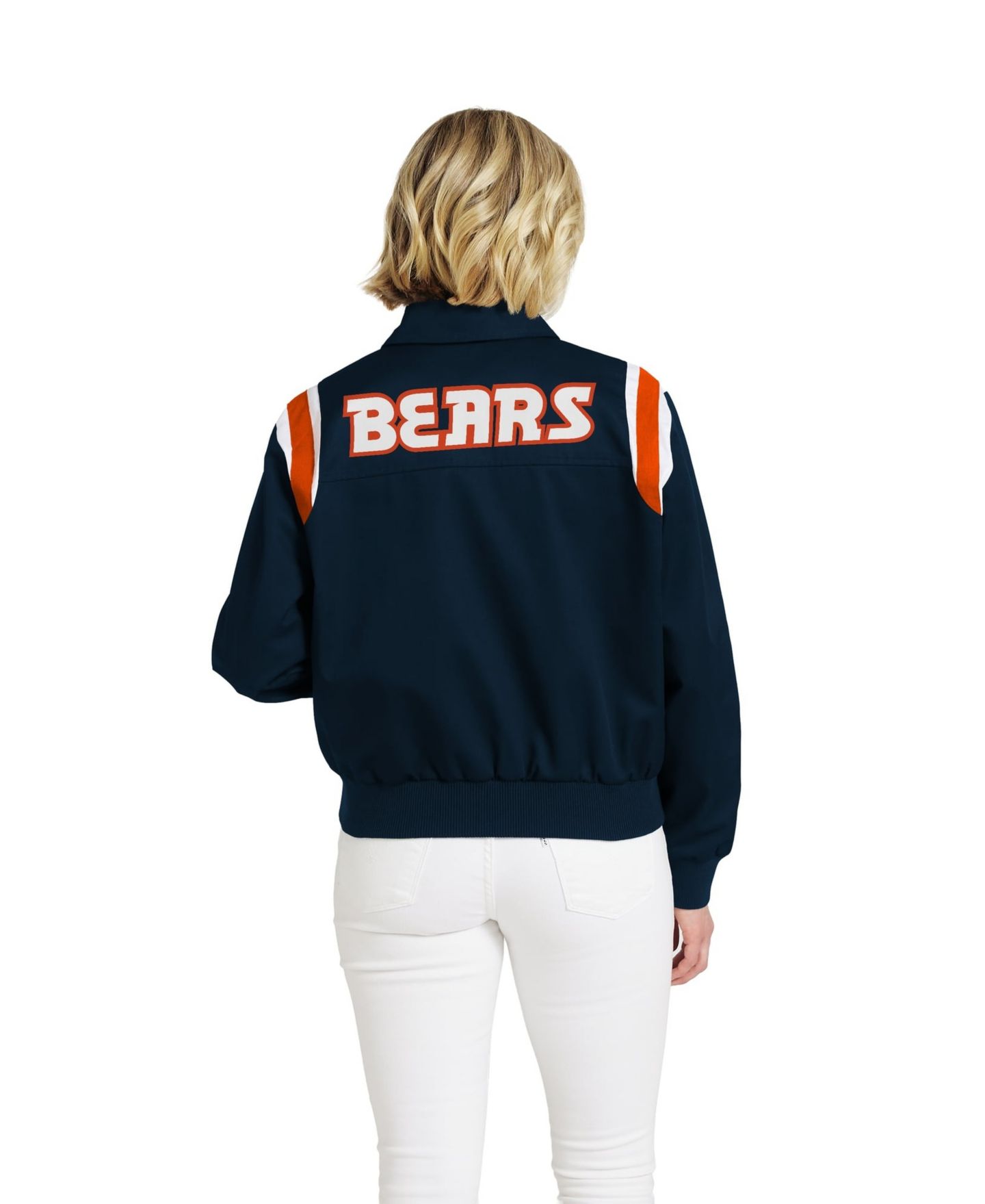Женская куртка WEAR by Erin Andrews Navy Chicago Bears Shoulder Stripe Twill Full-Zip — фото 2