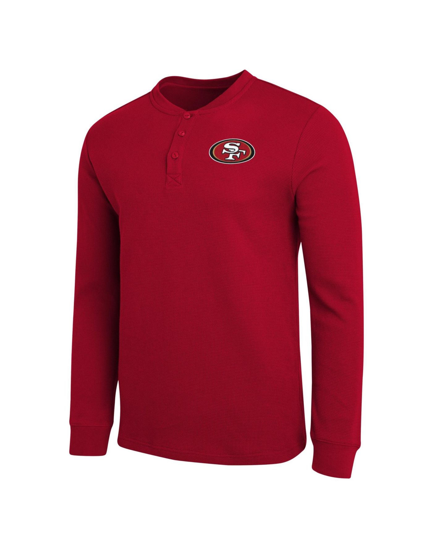 Мужская футболка Darius Rucker Collection By Fanatics Scarlet San Francisco 49ers Waffle-Knit Henley Long-Sleeve — фото 3