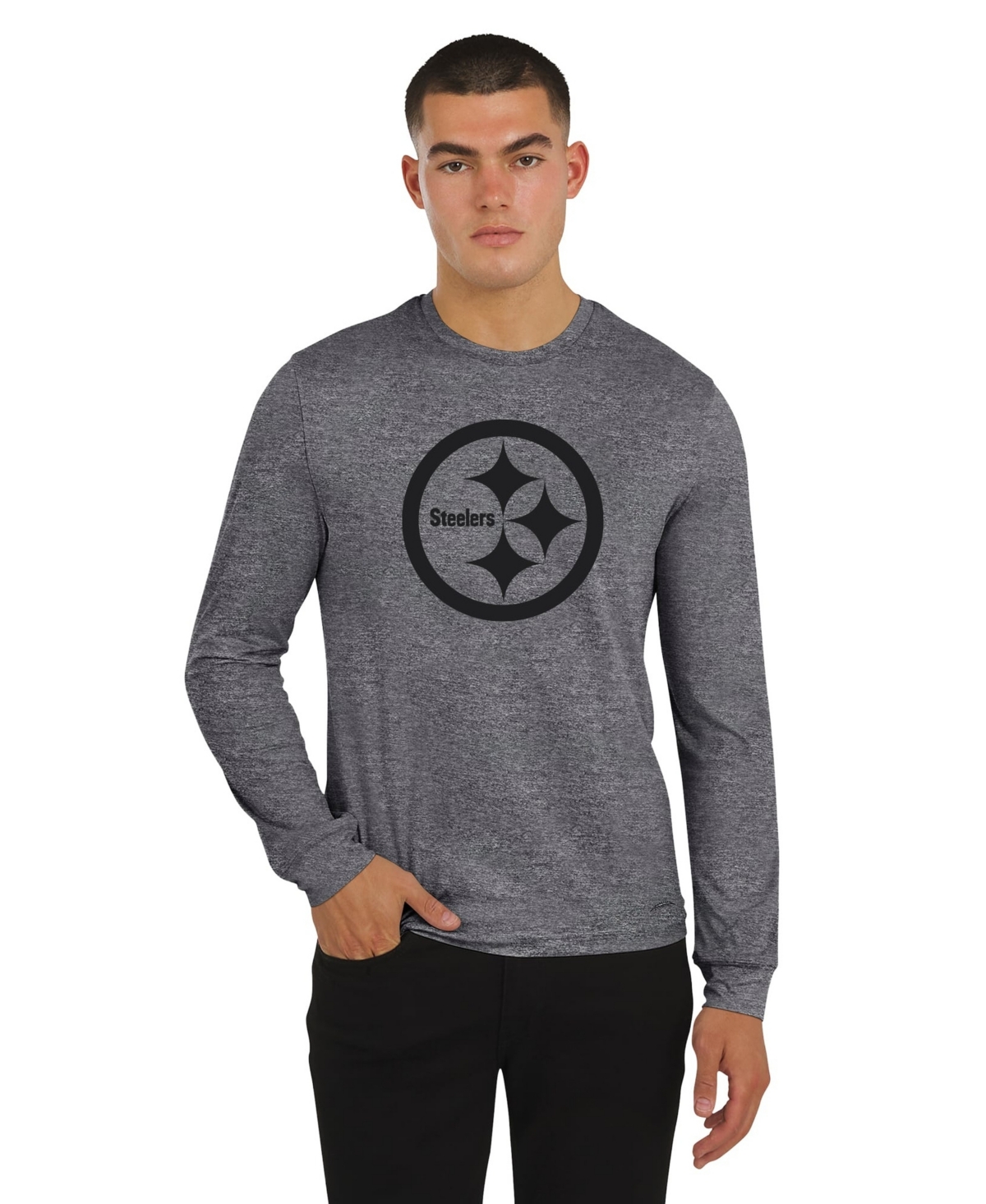 J. Palmer Men's Charcoal Pittsburgh Steelers Four Down Long-Sleeve T-Shirt - Charcoal
