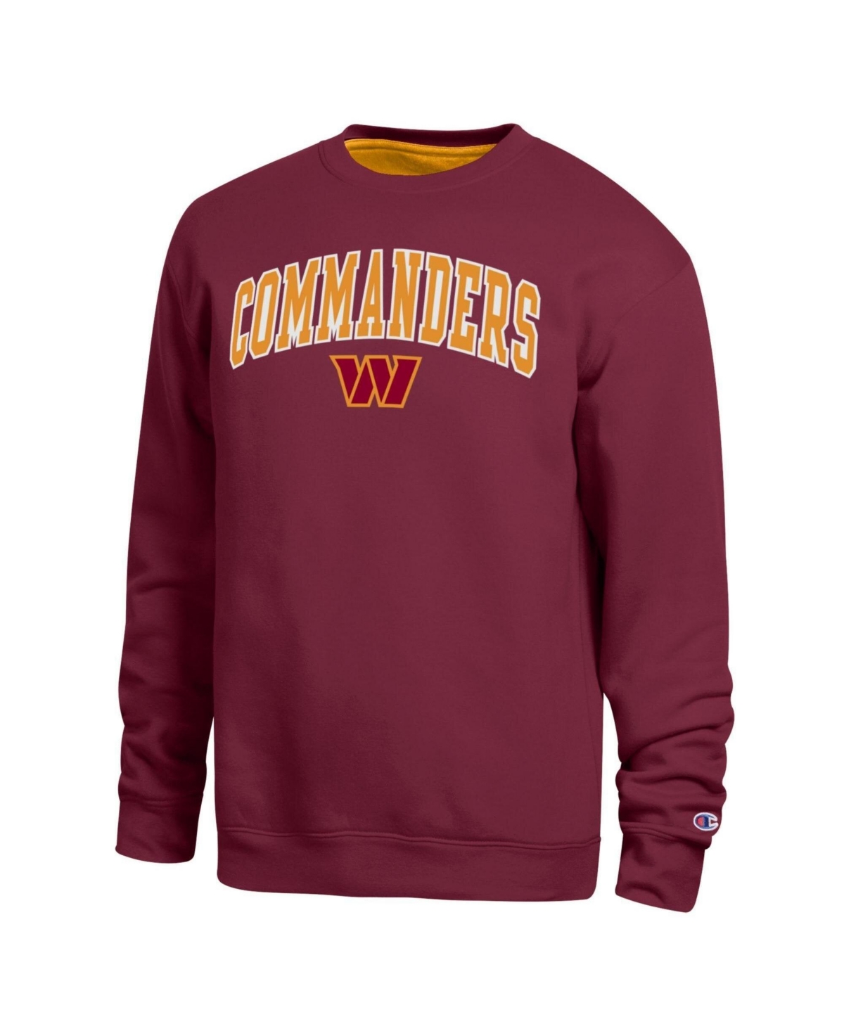 Champion Men's Burgundy Washington Commanders Contrast Lined Sweatshirt - Burgundy, Gold