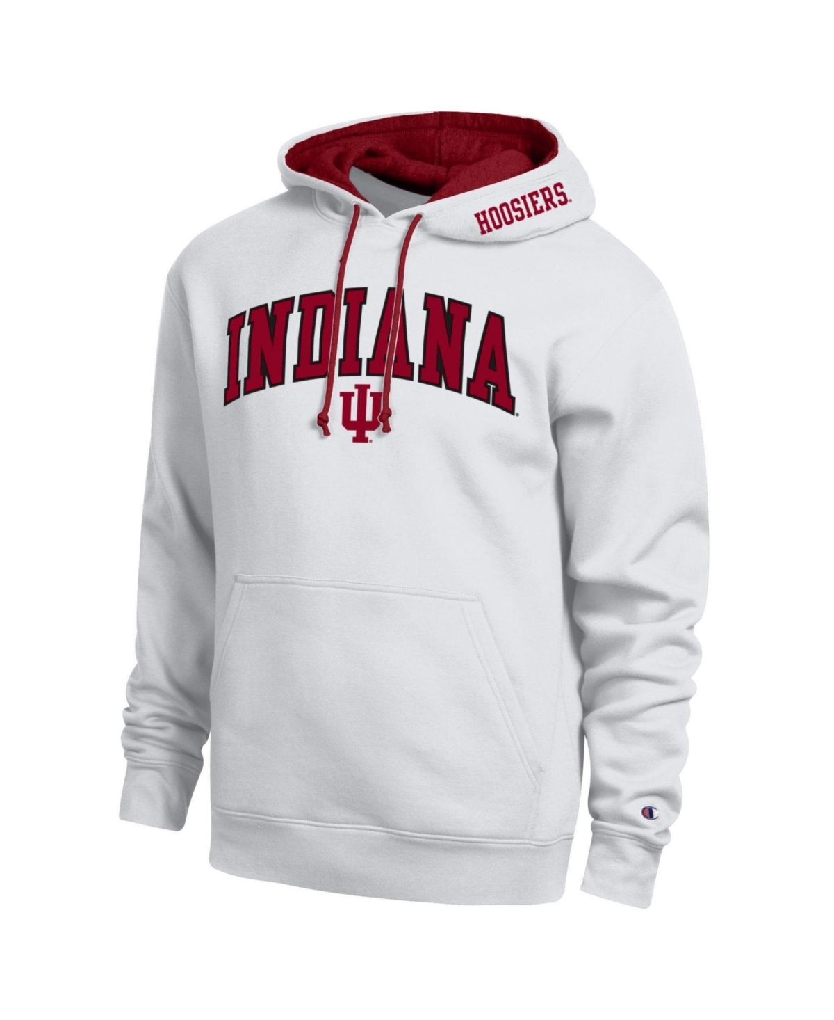 Champion Men's White Indiana Hoosiers Arch Tackle Twill Hoodie - White
