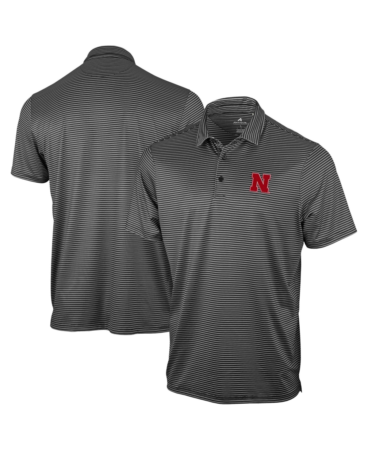 Antigua Men's Black Nebraska Huskers Eager Polo Shirt - Black