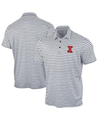 Men's Navy Illinois Fighting Illini Space Stripe Polo Shirt